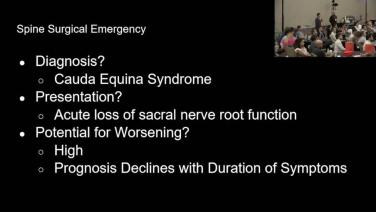 slide from the presentation of "Managing Spine Emergencies in the Polytrauma Patient with Cody Tillinghast, MD"