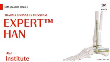 Graphic of a bone with a medical device overlayed from Trauma Beginners Program - Expert HAN