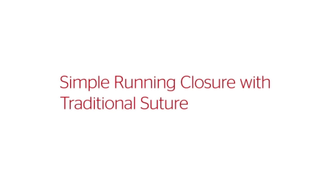 An image from the "Simple Running Closure with Traditional Suture" video on the JnJInstitute.com website.