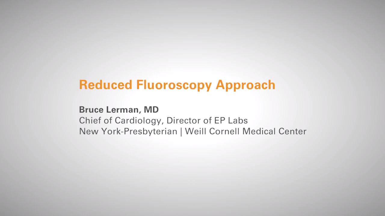 An image form the "Reduced Fluoroscopy Approach with Bruce Lerman, MD" video on the JnJInstitute.com website.