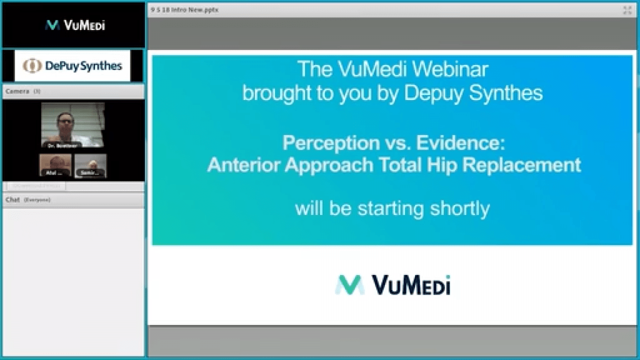 An image of the "Perception vs. Evidence - Anterior Approach Total Hip Arthroplasty Webinar Recording" video on the JnJInstitute.com website.
