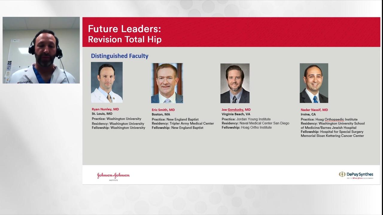 An image from the "Future Leaders: Revision Hip Arthroplasty" video on the JnJInstitute.com website.