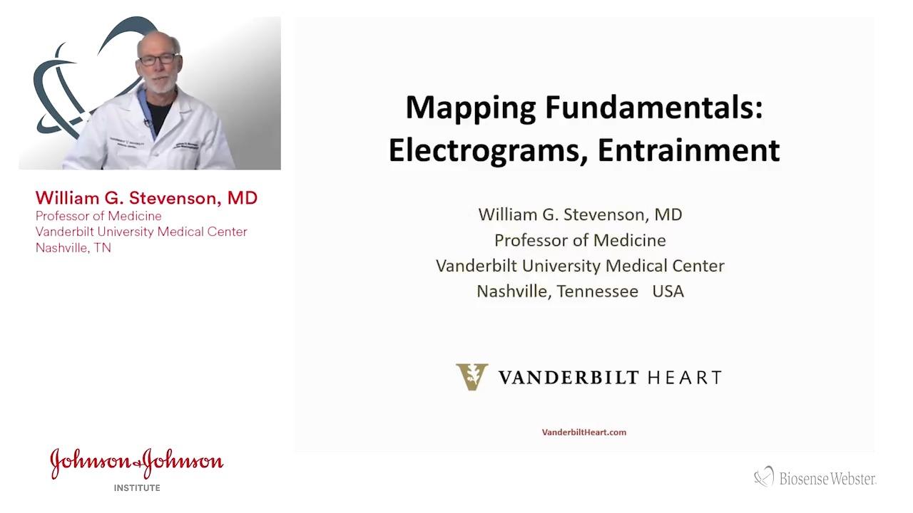 An image from the "Mapping Fundamentals: Electrograms & Entrainment with Bill Stevenson, MD" video playlist on the JnJInstitute.com website.
