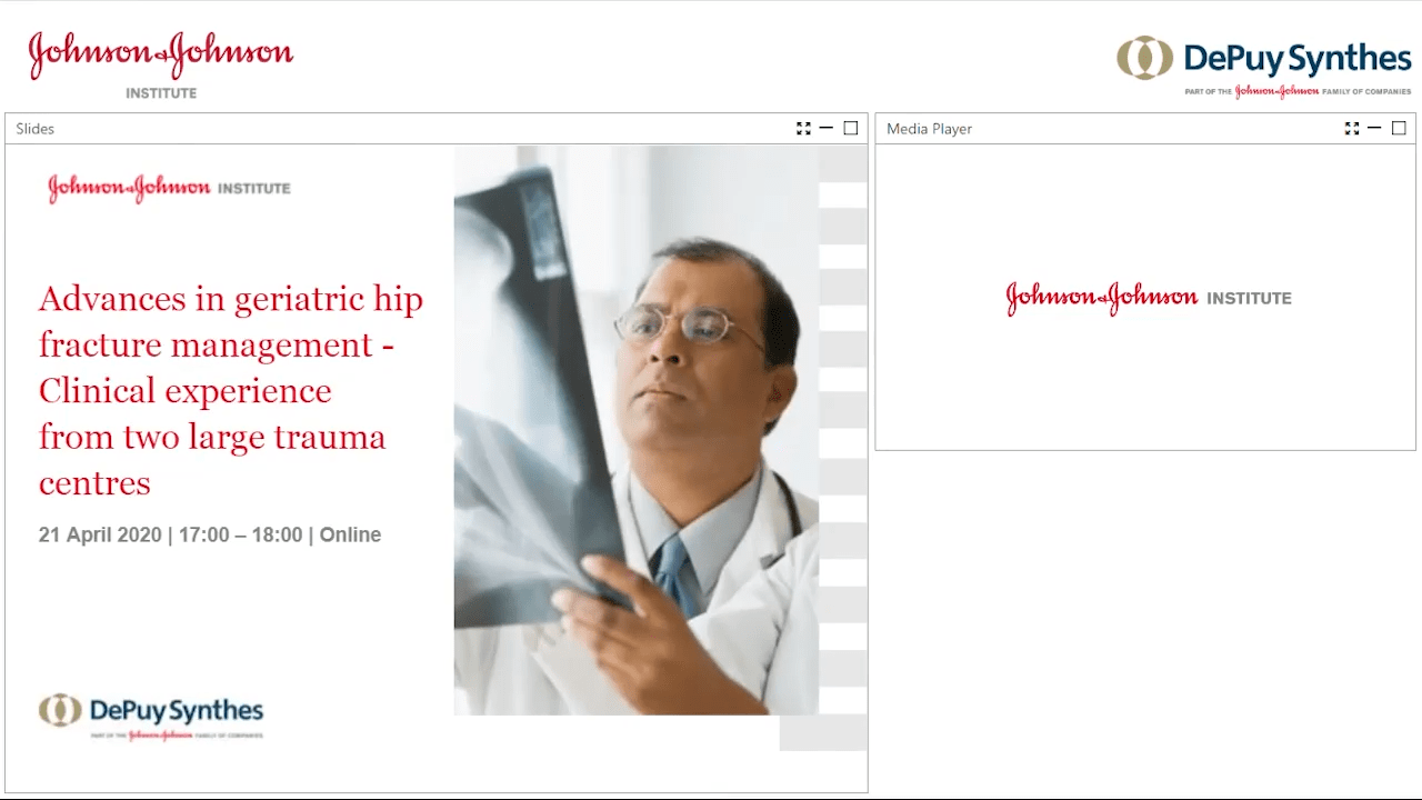 An image from the "Advances in Geriatric Hip Fracture Management with Prof. Christian Kammerlander, MD & PD Franz Kralinger, MD." video on the JnJInstitute.com website.