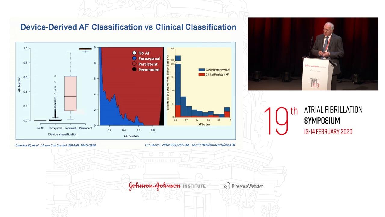An image from the "AFIB2020: AF Burden as a Prognostic Marker with Prof Camm" video on the JnJInstitute.com website.