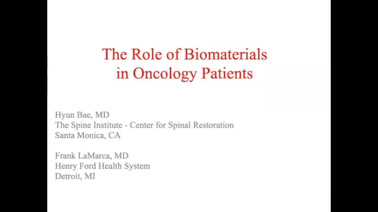An image from the "The Role of Biomaterials in Oncology Patients with Hyun Bae, MD & Frank LaMarca, MD" video on the JnJInstitute.com website.