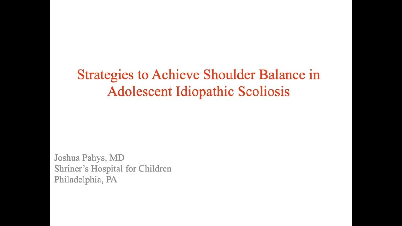 An image from the "Managing Adolescent Idiopathic Scoliosis with Suken Shah, MD" playlist on the JnJInstitute.com website.