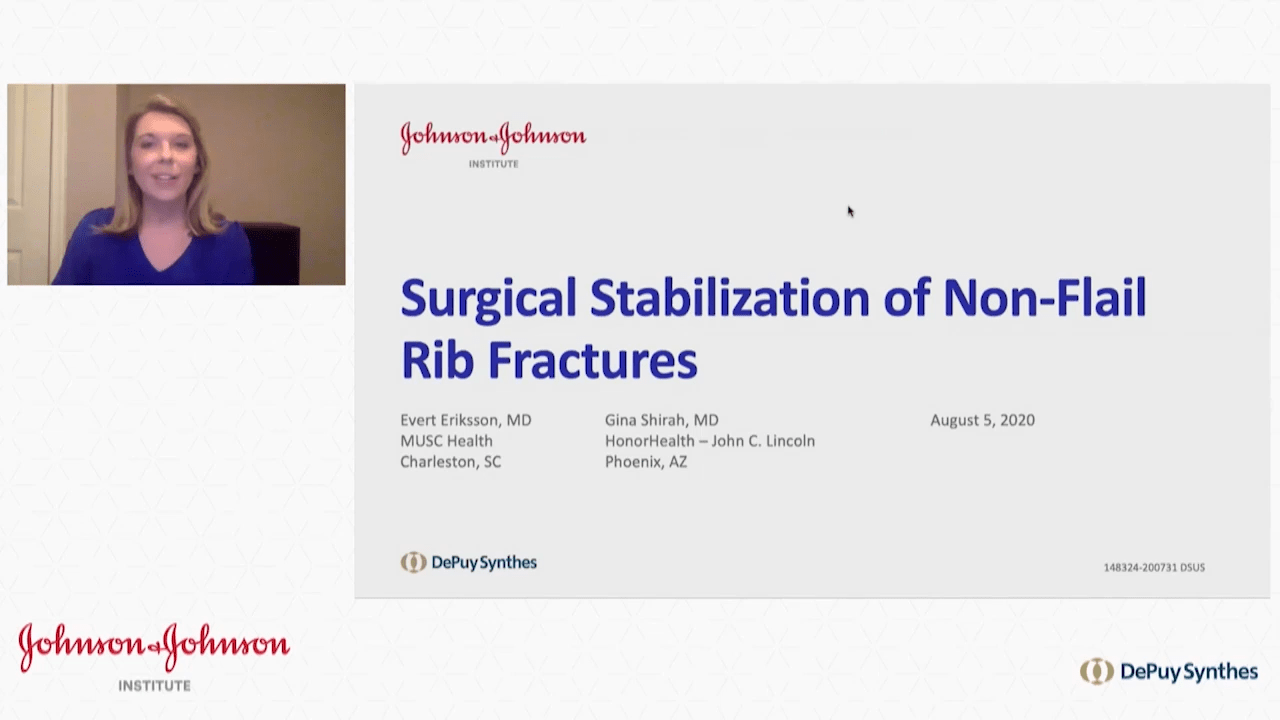 An image from the "Surgical Stabilization of Non-Flail Rib Fractures" video on the JnJInstitute.com website.