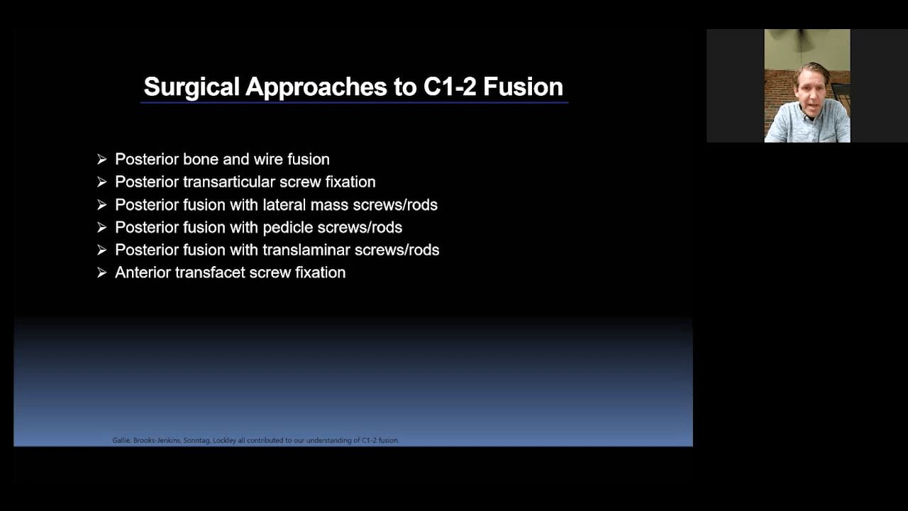 An image from the "Occipitocervical Surgical Demonstration with Zachary Ray, MD" video on the JnJInstitute.com website.