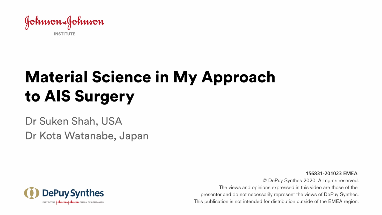 An image from the "Material Science in AIS Surgery" video on the JnJInstitute.com website.