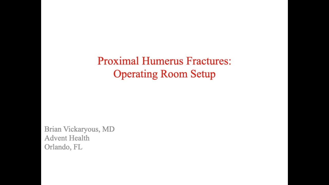 An image from the "Proximal Humerus Fractures: Intramedullary Nailing Review with Brian Vickayrous, MD" video on the JnJInstitute.com website.