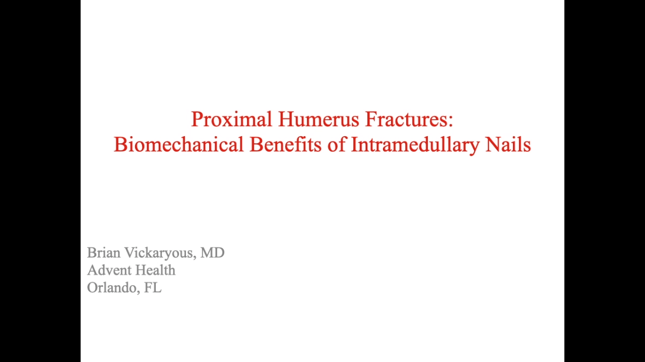 An image from the "Proximal Humerus Fractures: Biomechanics with Brian Vickayrous, MD" video on the JnJInstitute.com website.