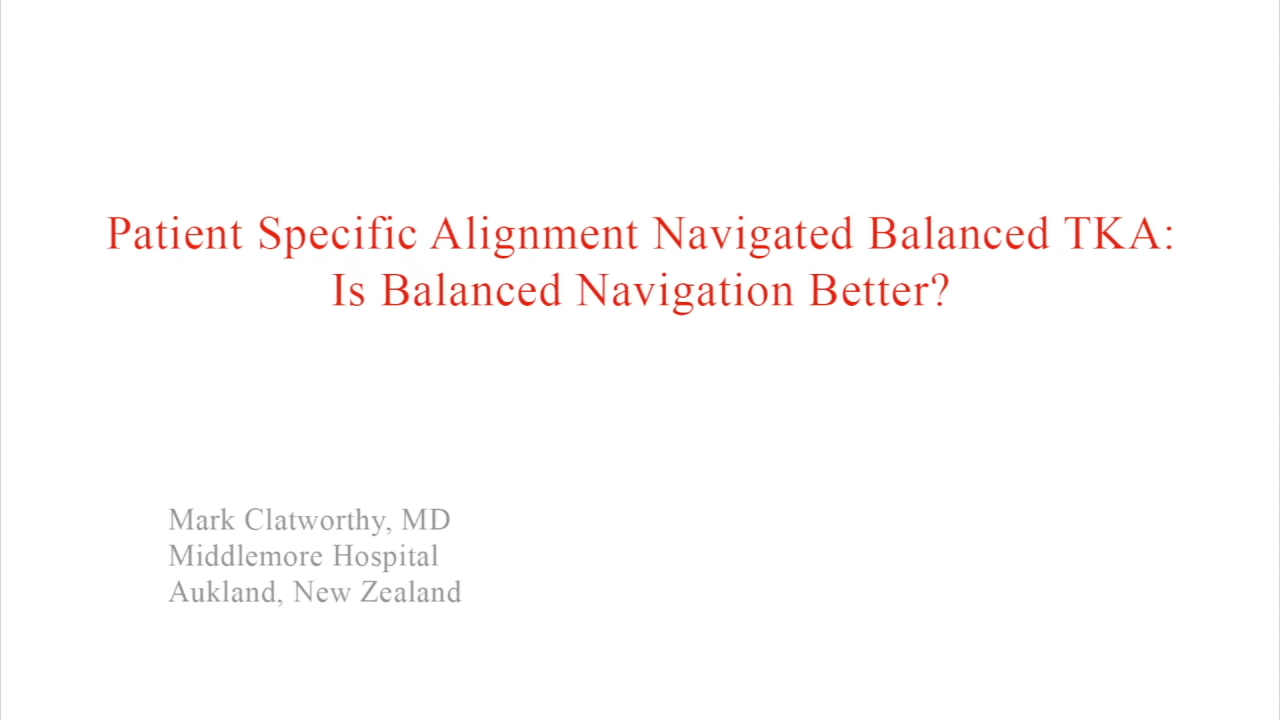 An image from the "Patient Specific Alignment: Tibia First Navigated Balance TKA Approach - Benefits of Balanced Approach" video on the JnJInstitute.com website.