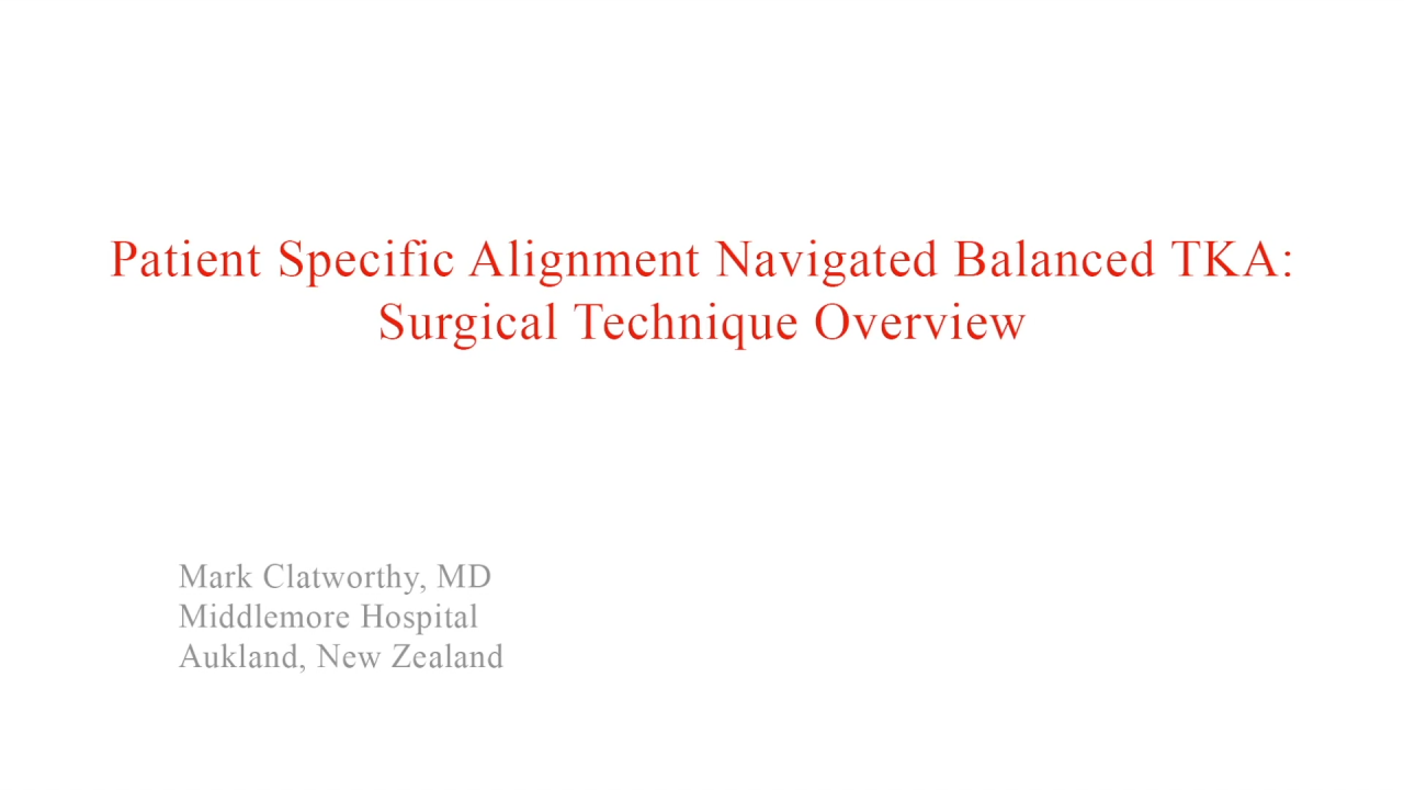An image from the "Patient Specific Alignment: Tibia First Navigated Balance TKA Approach - Surgical Approach" video on the JnJInstitue.com website.