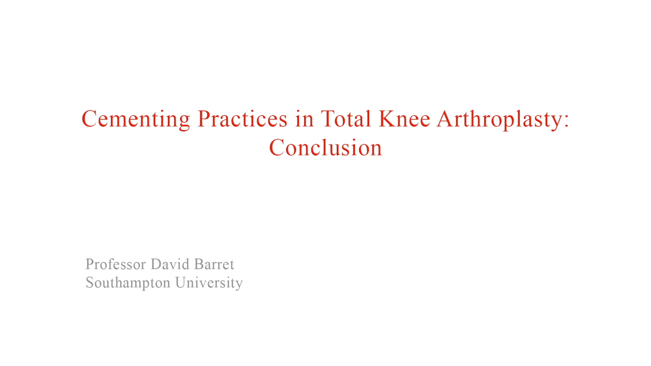 image of "Cementing Practices in Total Knee Arthroplasty: Summary and Review of Key Principles" video on jnjinstitute.com
