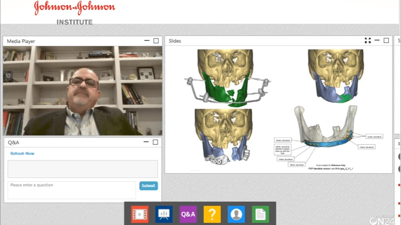 An image from the "Midface Trauma Fractures: GSW Case Reviews with Nagi Demian, MD" video on the JnJInstitute.com website.