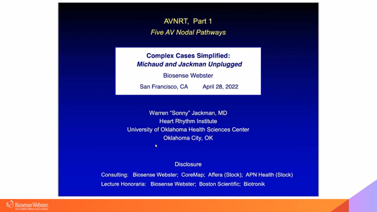 An Image From "Complex Cases Simplified: AVNRT with Warren "Sonny" Jackman, MD"