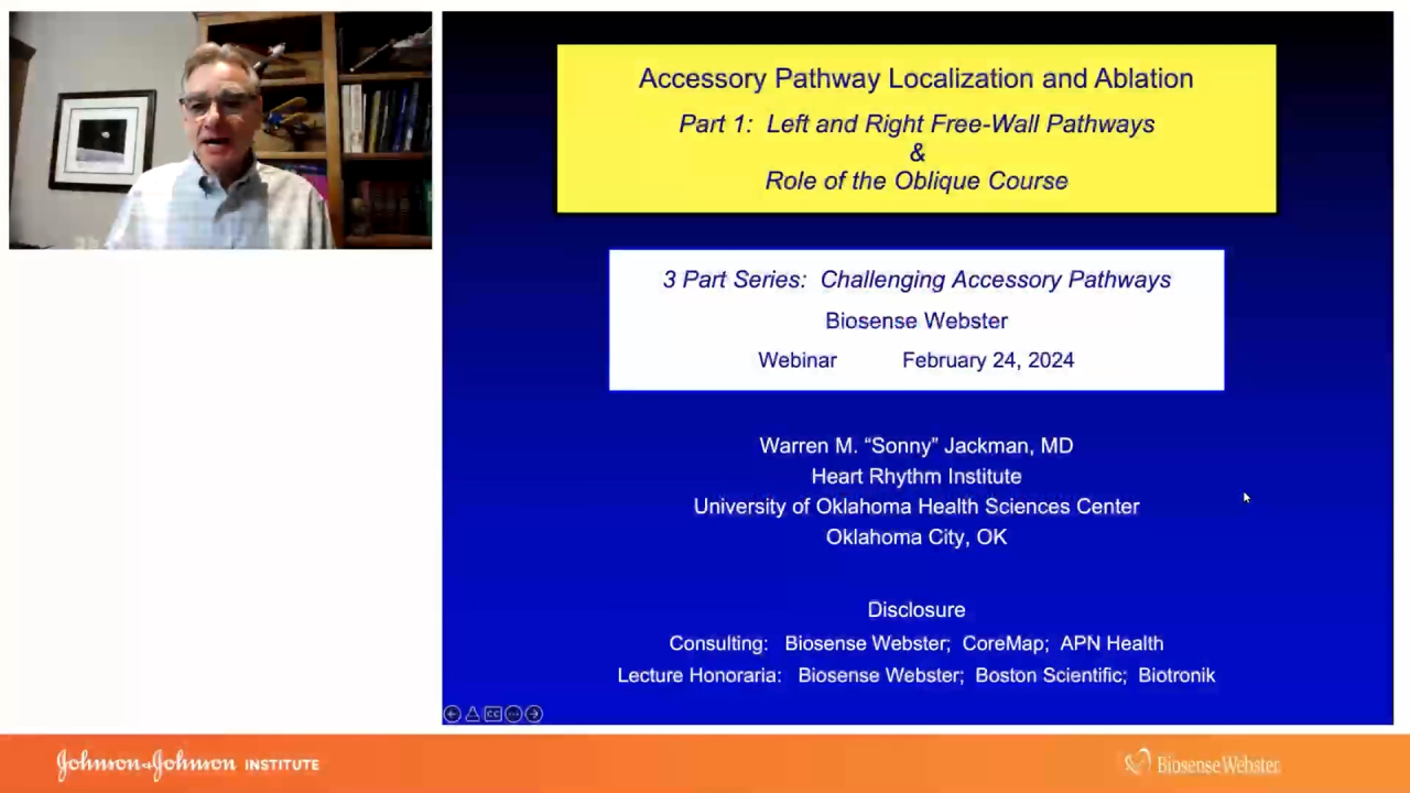 Challenging Pathways Webinar Series: Accessory Pathway Localization and Ablation with Dr. Warren "Sonny" Jackman
