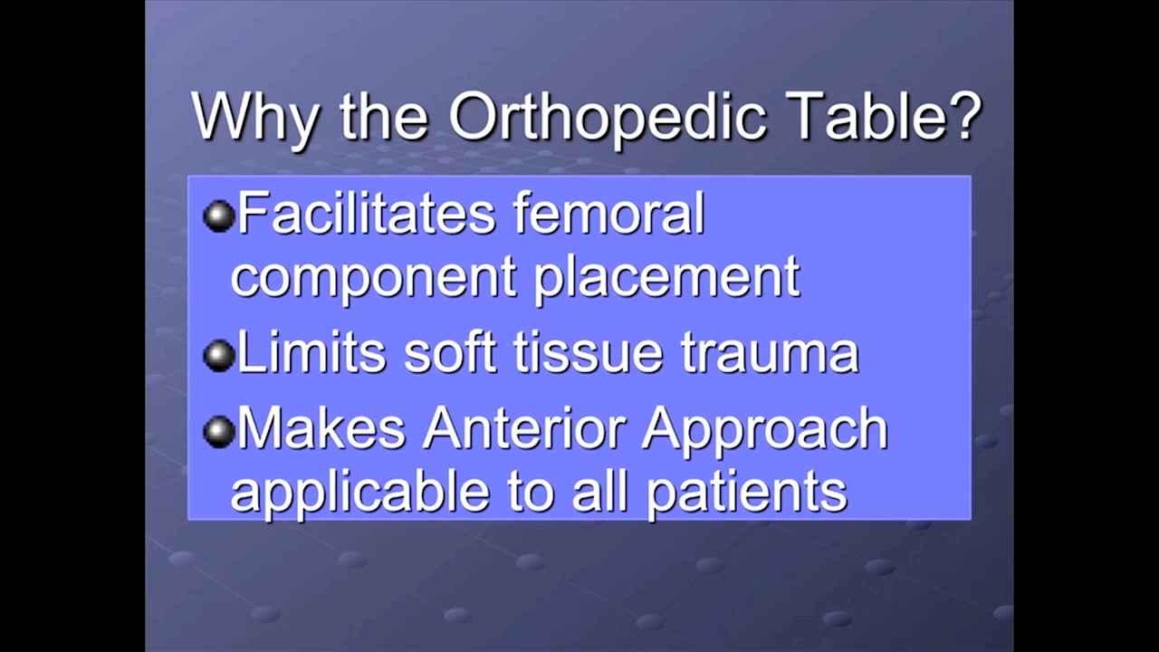 Image from Why The Orthopedic Table for the Anterior Approach in Total Hip Arthroplasty - Joel Matta, MD