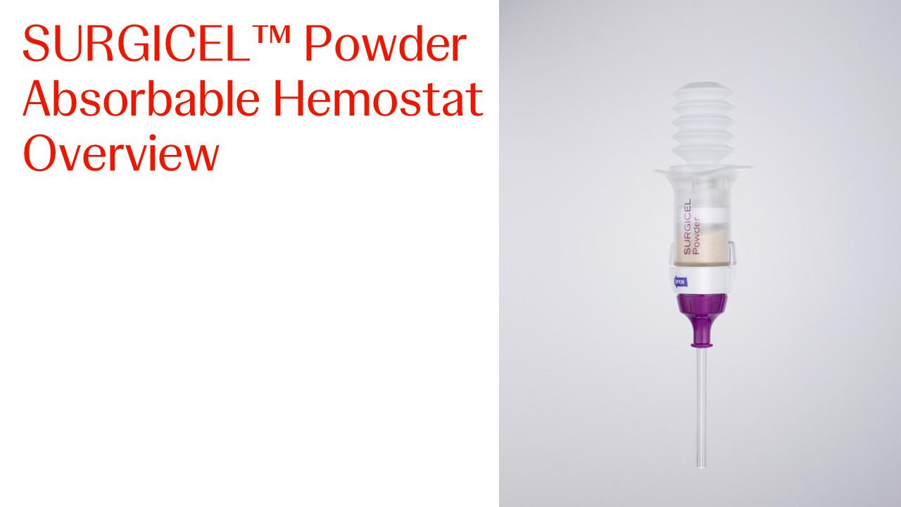 An image from the "SURGICEL Powder Product Overview" video on the JnJInstitute.com website.