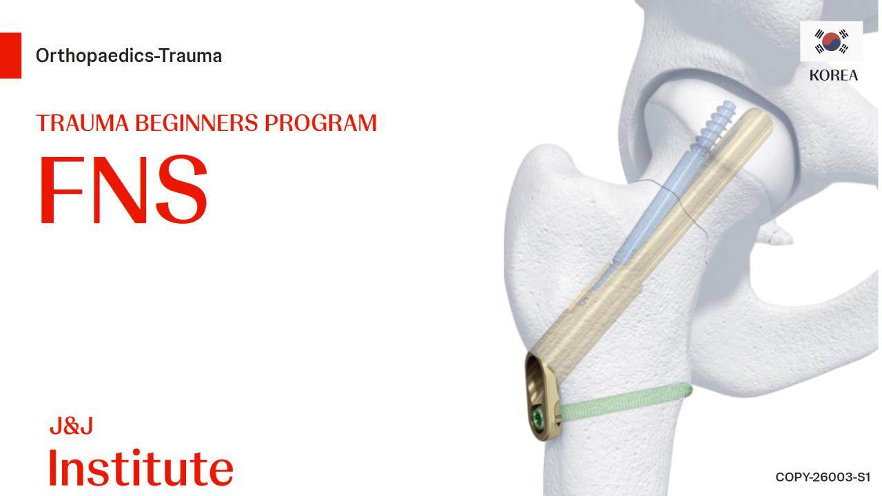 Graphic of a bone with a medical device overlayed from Trauma Beginners Program - FNS