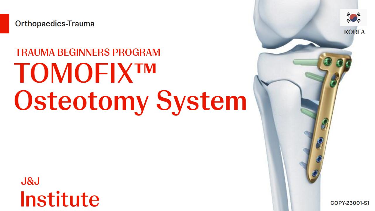 Graphic of a bone with a medical device overlayed from Trauma Beginners Program - TomoFix