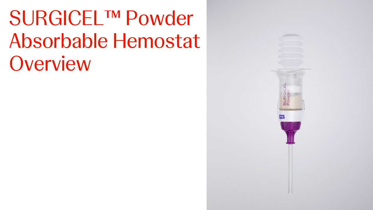 An image from the "SURGICEL™ Powder Absorbable Hemostat Overview"