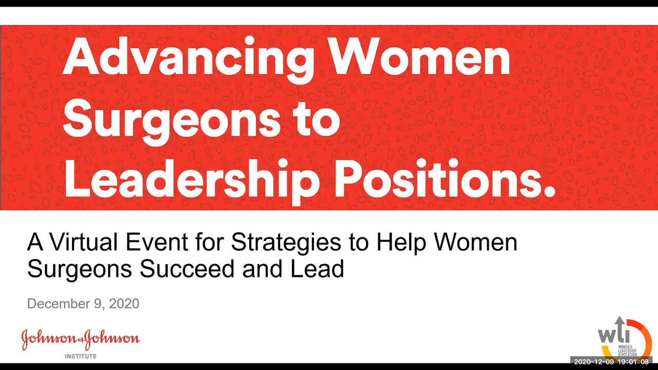 An image from the "Advancing Women Surgeons to Leadership Positions" video on the JnJInstitute.com website.