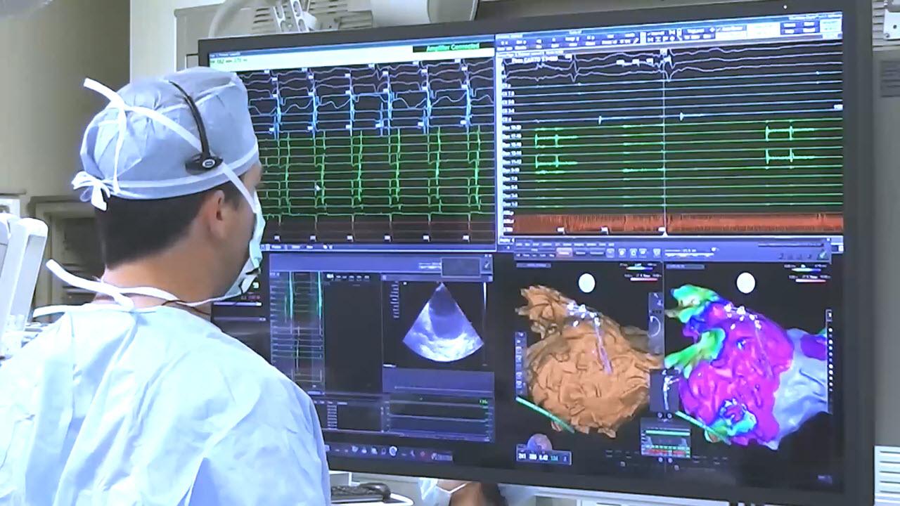 An image of the "Creating a Left Atrial Map During the AF Procedure with Brett Gidney, MD" video on the JnJInstitute.com website.